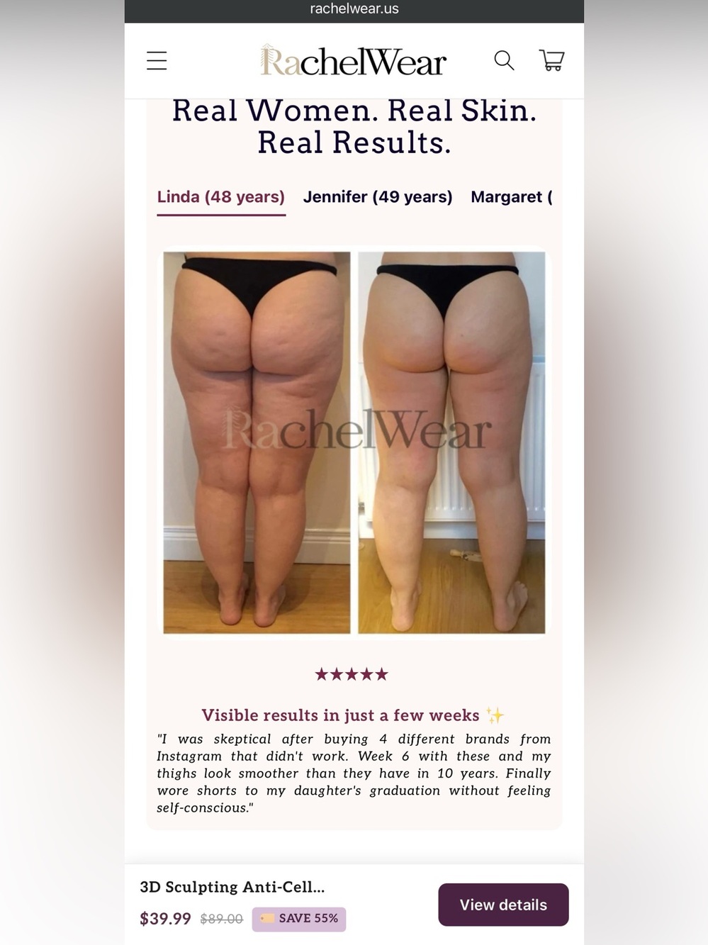 RachelWear 3D Sculpting Anti-Cellulite Leggings - Picture 4 of 16